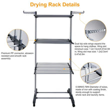 Load image into Gallery viewer, Foldable and Rolling Heavy Duty Clothes Drying Rack
