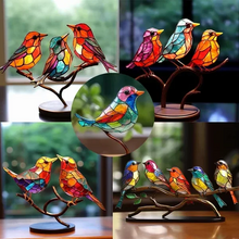 Load image into Gallery viewer, Colorful Birds on Branch Desktop Ornaments
