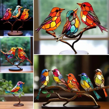 Load image into Gallery viewer, Colorful Birds on Branch Desktop Ornaments
