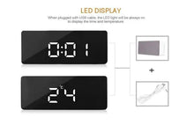Load image into Gallery viewer, Digital Alarm Clock Smart Mirror Desktop Bedside Nightlight
