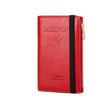 Load image into Gallery viewer, RFID Blocking Leather Card Wallet Travel Multifunctional Passport Case Wallet
