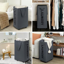 Load image into Gallery viewer, 75L Collapsible Large Laundry Basket with Wheels
