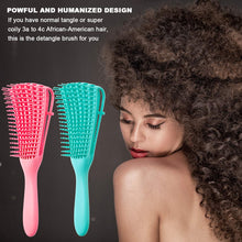 Load image into Gallery viewer, 2 Pieces Detangling Brush for Afro America African Hair Textured 3a to 4c
