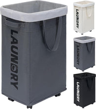 Load image into Gallery viewer, 75L Collapsible Large Laundry Basket with Wheels
