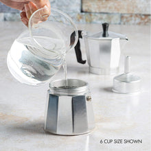 Load image into Gallery viewer, Classic Stovetop Espresso and Coffee Maker, Moka Pot for Italian and Cuban Café Brewing
