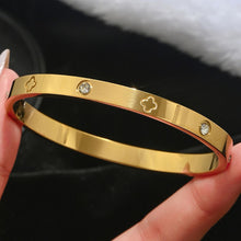 Load image into Gallery viewer, Stainless Steel Lucky Four Leaf Clover Bracelet for Women
