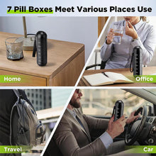 Load image into Gallery viewer, Aluminum 7 Days Portable Pill Organizer for Travel, Pill Box Pill Container
