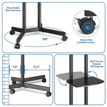 Load image into Gallery viewer, Rolling Tv Stand Mobile Cart With Shelf
