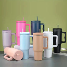 Load image into Gallery viewer, Trendy Stainless Steel Insulated Water Bottle with Straw and Handle
