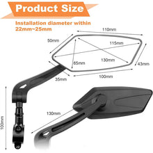 Load image into Gallery viewer, 2 Pack Bike Mirrors
