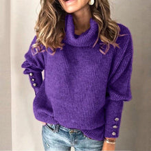 Load image into Gallery viewer, Buttoned Roll Neck Sweater
