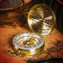 Load image into Gallery viewer, Dad To Son - Enjoy The Ride - Compass Lettering Multi-Function Compass

