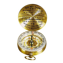 Load image into Gallery viewer, Dad To Son - Enjoy The Ride - Compass Lettering Multi-Function Compass
