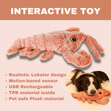 Load image into Gallery viewer, Floppy Lobster Interactive Dog Toy
