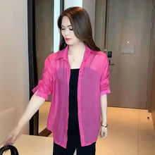 Load image into Gallery viewer, Plain Silk Chiffon Shirt
