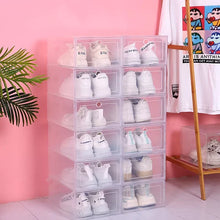 Load image into Gallery viewer, 6pcs Clear Shoe Box Stackable Plastic Organizer
