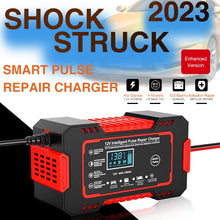 Load image into Gallery viewer, Car Battery Charger 12v 6a Pulse Repair LCD Display

