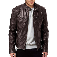 Load image into Gallery viewer, Leather Biker Collar Jacket
