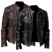 Load image into Gallery viewer, Leather Biker Collar Jacket
