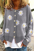 Load image into Gallery viewer, Floral Embroidery Knitted Sweater
