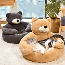 Load image into Gallery viewer, Bear Shaped Winter Plush Pet Dog Bed

