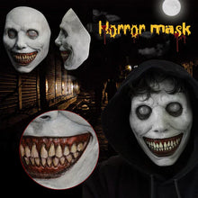 Load image into Gallery viewer, Creepy Smiling Face Evil Mask - Creepy White Eyed Demon Smiling Mask
