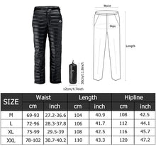 Load image into Gallery viewer, Outdoor Thermal Goose Down Pants Zipper Camping Hiking Skiing Trousers

