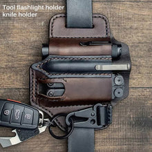 Load image into Gallery viewer, Tactical Multi Tool Belt Leather Bag
