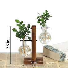 Load image into Gallery viewer, Wooden Frame Hydroponic Plant Vase
