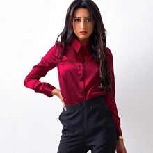 Load image into Gallery viewer, Plain Shirt with Elegant Collar
