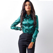 Load image into Gallery viewer, Plain Shirt with Elegant Collar

