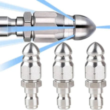 Load image into Gallery viewer, Pressure Washer Sewer Jetter Nozzle with 1/4'' Quickly Connector
