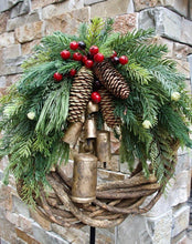 Load image into Gallery viewer, Farmhouse Christmas Wreath, Boho Wreath, Holiday Wreath
