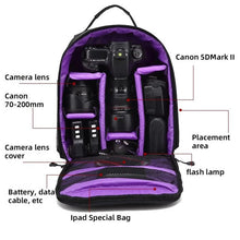 Load image into Gallery viewer, Multifunctional camera backpack
