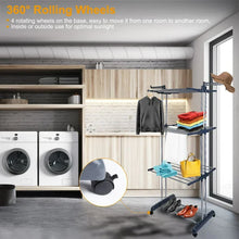 Load image into Gallery viewer, Foldable and Rolling Heavy Duty Clothes Drying Rack
