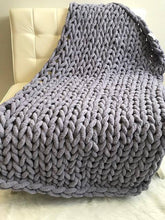 Load image into Gallery viewer, Chenille Chunky Knitted Blanket, Thick Cable Knit Throw for Couch Bed Sofa
