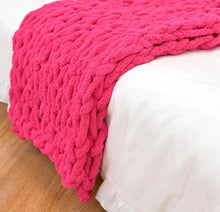 Load image into Gallery viewer, Chenille Chunky Knitted Blanket, Thick Cable Knit Throw for Couch Bed Sofa
