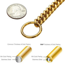 Load image into Gallery viewer, Dog Chain Collar, Black, Gold, Stainless Steel for Dogs Heavy Duty
