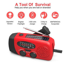 Load image into Gallery viewer, Multifunctional Hand Crank Emergency Radio with Power Bank &amp; Flashlight
