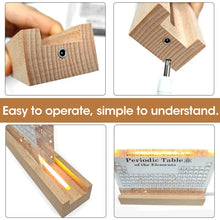 Load image into Gallery viewer, Acrylic Periodic Table with Wooden Light Base
