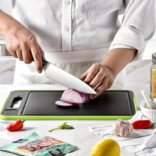 Load image into Gallery viewer, 4-in-1 Cutting Board with Thawing Tray and Knife Sharpener
