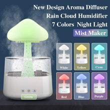 Load image into Gallery viewer, 2-in-1 Desk Light Humidifier Rain Cloud Aromatherapy Essential Oil Zen Diffuser &amp; Raining Cloud Night Light Mushroom Lamp
