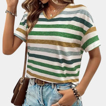 Load image into Gallery viewer, Casual Striped Women's T-shirt
