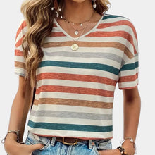Load image into Gallery viewer, Casual Striped Women's T-shirt
