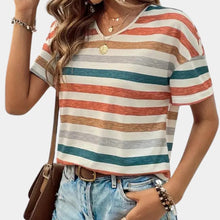 Load image into Gallery viewer, Casual Striped Women's T-shirt
