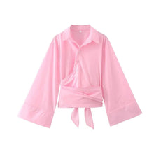 Load image into Gallery viewer, Blouse With Wide Bow Belt
