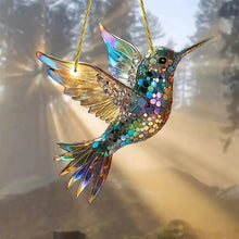 Load image into Gallery viewer, Hummingbird Suncatcher Colorful Window Hanging
