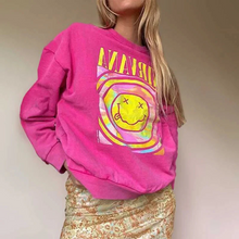 Load image into Gallery viewer, Oversized Smiley Face Sweatshirt
