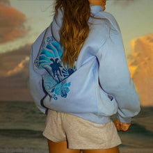 Load image into Gallery viewer, Embroidered Pink Palm Puff Everything Comes In Waves Hoodie
