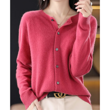 Load image into Gallery viewer, Wolf ladies round neck cardigan pullover
